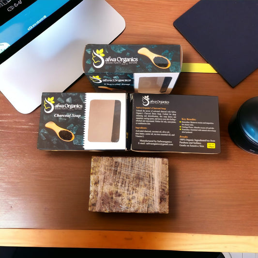 Safwa Organics Charcoal Soap Deep Clean Detox Bar Organic Handmade