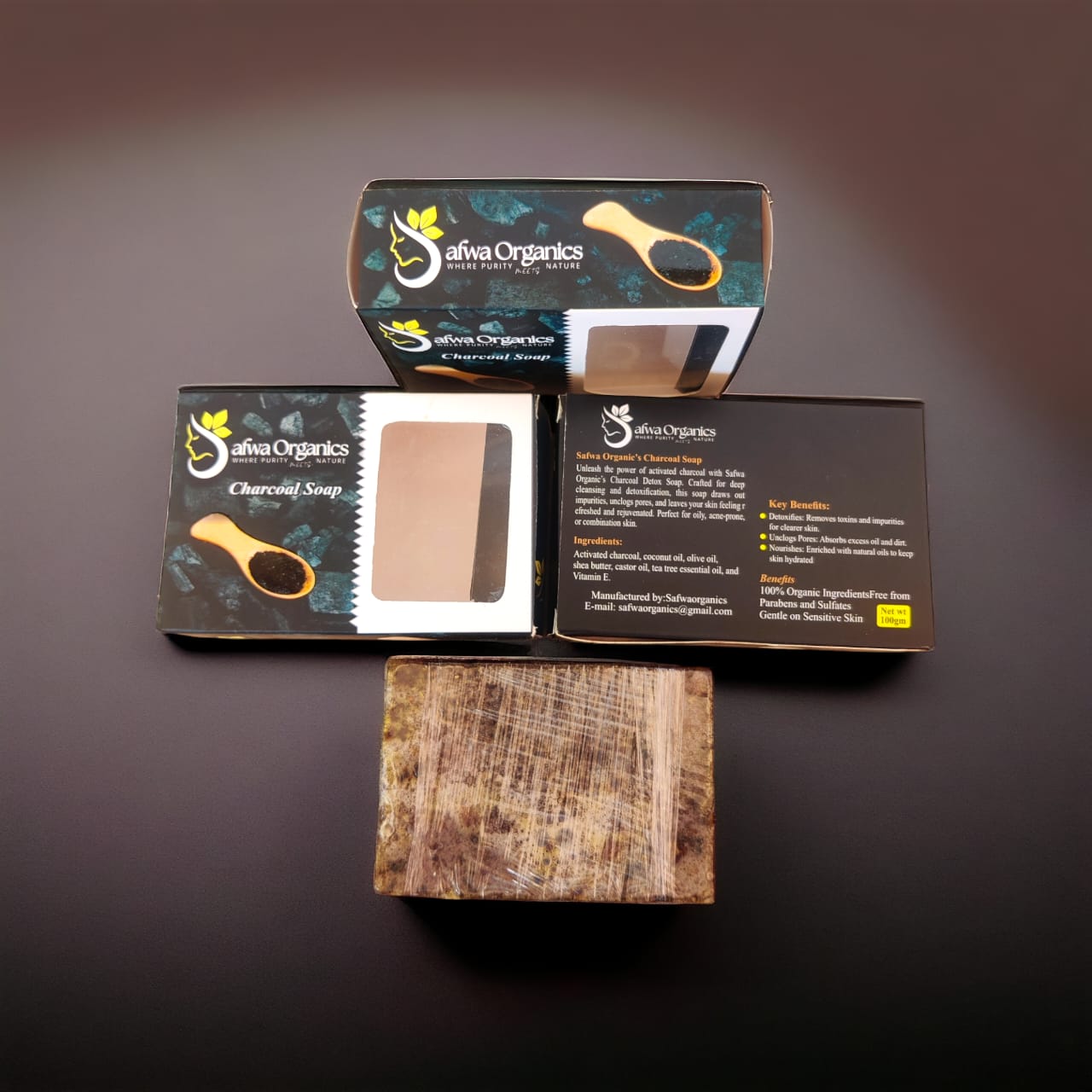 Safwa Organics Charcoal Soap Deep Clean Detox Bar Organic Handmade