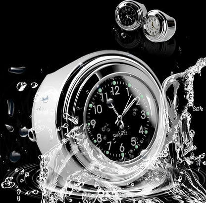 Universal Waterproof Chrome Motorcycle Handlebar Clock Luminous Quartz Watch for Bikes
