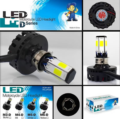 M6 LED Universal Headlight with Fan for All Bikes | universal fitting