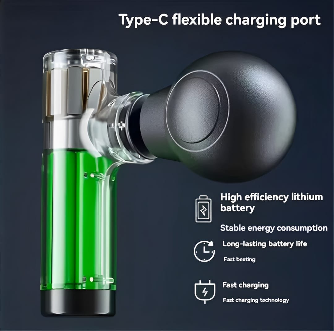 Mini Rechargeable Fascial Gun Portable Deep Muscle Massager for Pain Relief