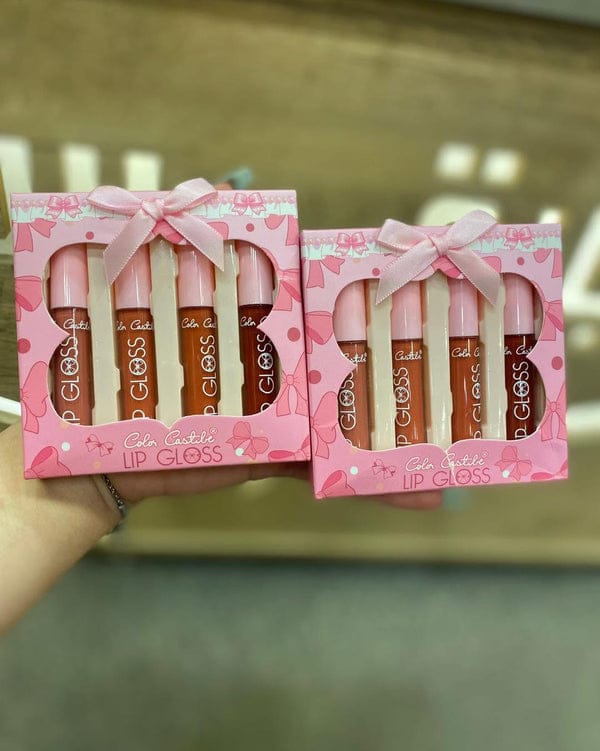 4-Piece Color Castle Bow Lip Gloss Set Cute Bow Design, Vibrant