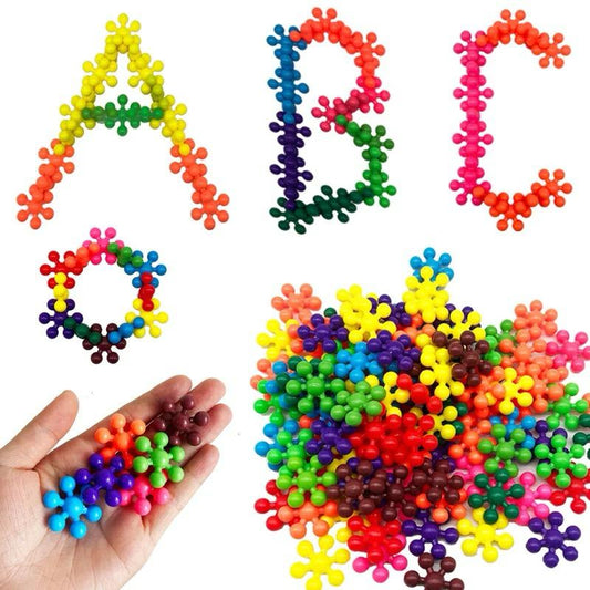 32 pcs Snowflakes Colorful Toy Building Blocks Flower-Shaped Set | Plastic colorful