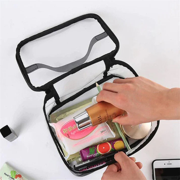 Clear Travel Makeup Bag Waterproof, Portable, and Stylish Organizer for Cosmetics