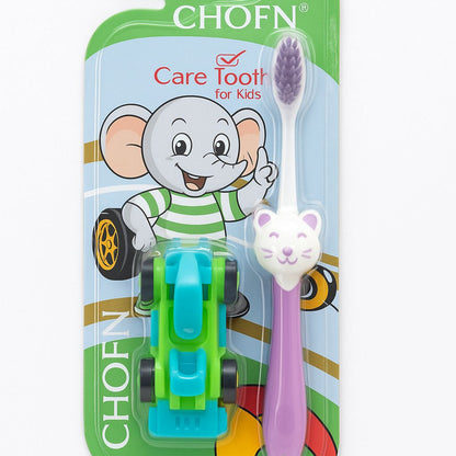 CHOFN Kids Toothbrush Set (312 Years) Soft Bristles with Toy Car