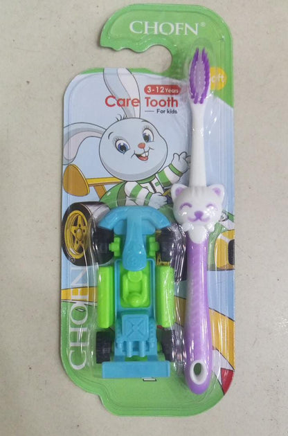 CHOFN Kids Toothbrush Set (312 Years) Soft Bristles with Toy Car