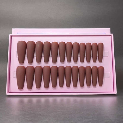 24 Pcs Matte Perfection O.TWO.O Brown Nail Polish for a Luxe