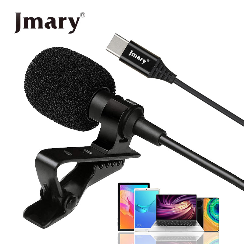 Jmary TikTok Type-c Lavalier Microphone with Clip Compatible Mobile, Laptop Tab