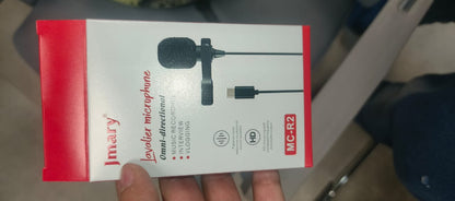 Jmary TikTok Type-c Lavalier Microphone with Clip Compatible Mobile, Laptop Tab