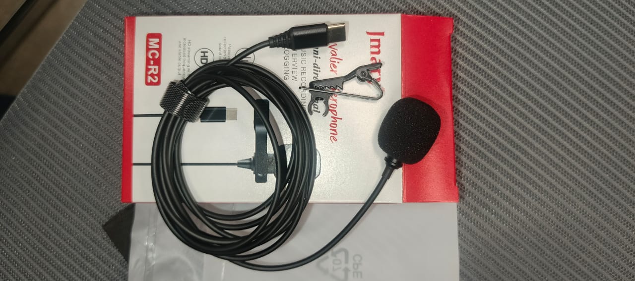 Jmary TikTok Type-c Lavalier Microphone with Clip Compatible Mobile, Laptop Tab