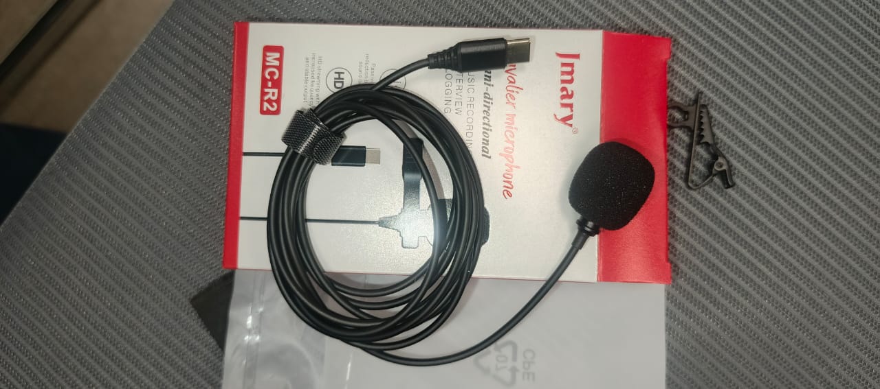 Jmary TikTok Type-c Lavalier Microphone with Clip Compatible Mobile, Laptop Tab