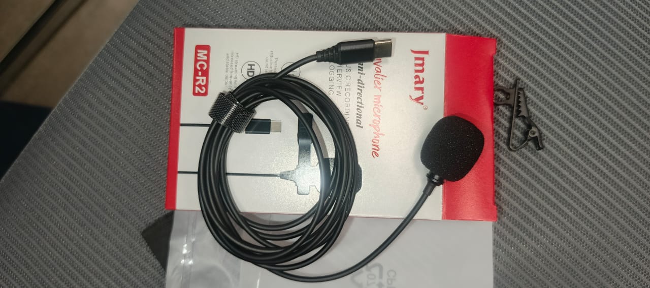 Jmary TikTok Type-c Lavalier Microphone with Clip Compatible Mobile, Laptop Tab