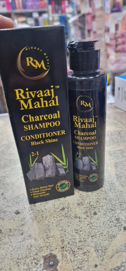 Rivaaj Mahal Charcoal Shampoo + Conditioner [200ml] | Black Shine