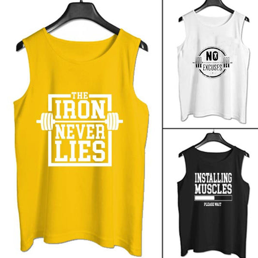 [Pack of 3] Men’s Fitness Gym Sandos for Men Sleeve less for
