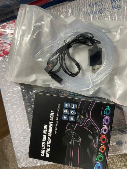 Car USB RGB Neon Optic Strip Ambient Light | APPLICABLE TO ANY