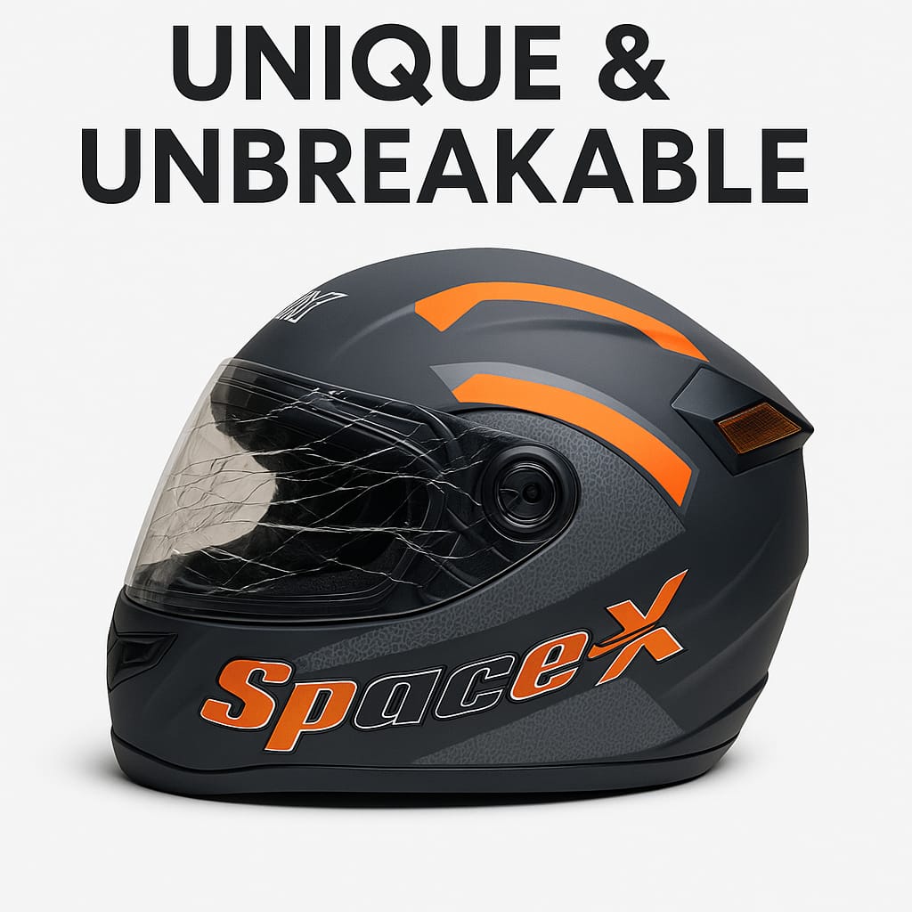 Unbreakable Space X Helmet Ride Safe, Ride Bold (Medium)
