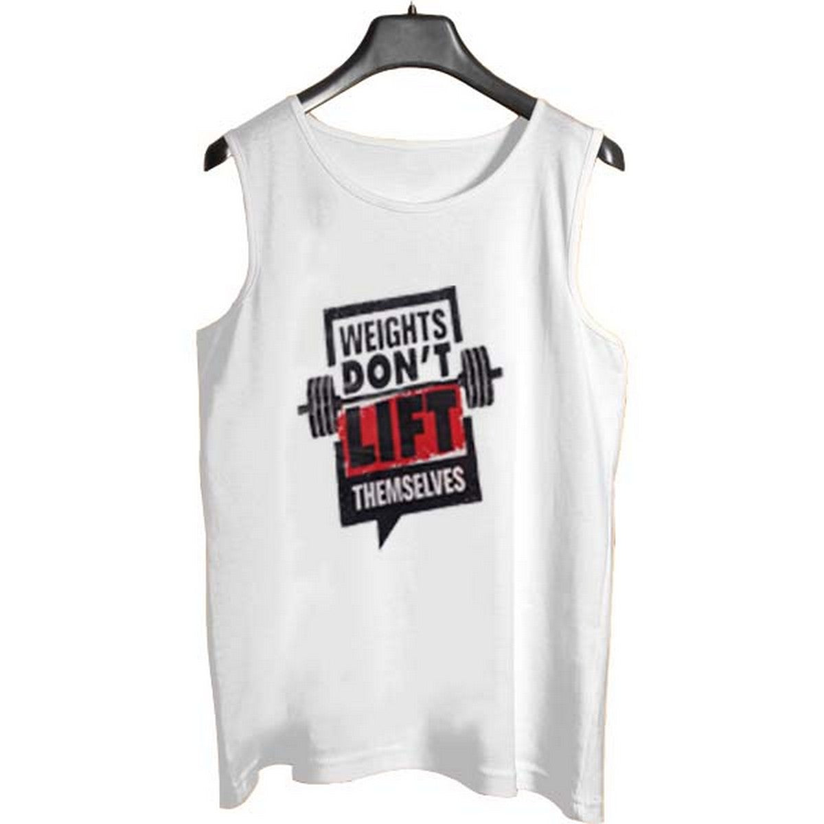 Jersey Weight Dont Lift Design [White] | Printed Gym Sando Tanks Top