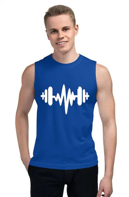 Export quality Gym Sando Muscle guys Tank top for Men [Blue] |