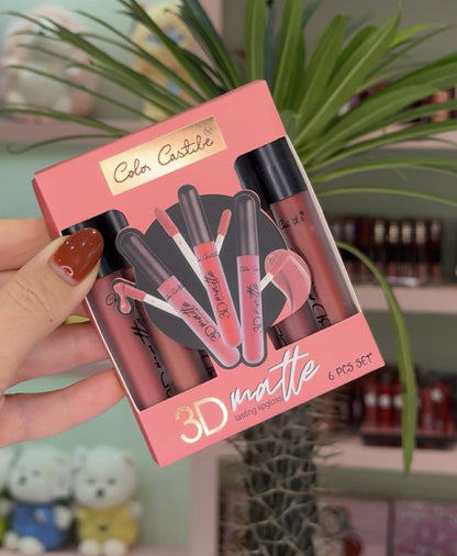 Color Castle 3D Matte Long Lasting Lipgloss [Pack of 6] | 3D