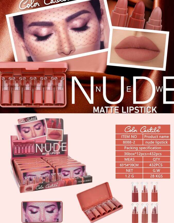 Nude Shade Velvet Matte Lipstick [Pack Of 6] | Matte Lispsticks Pack