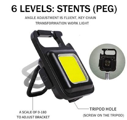 COB Small Flashlight, Keychain Work Light, USB Rechargeable, Mini LED Handheld t,
