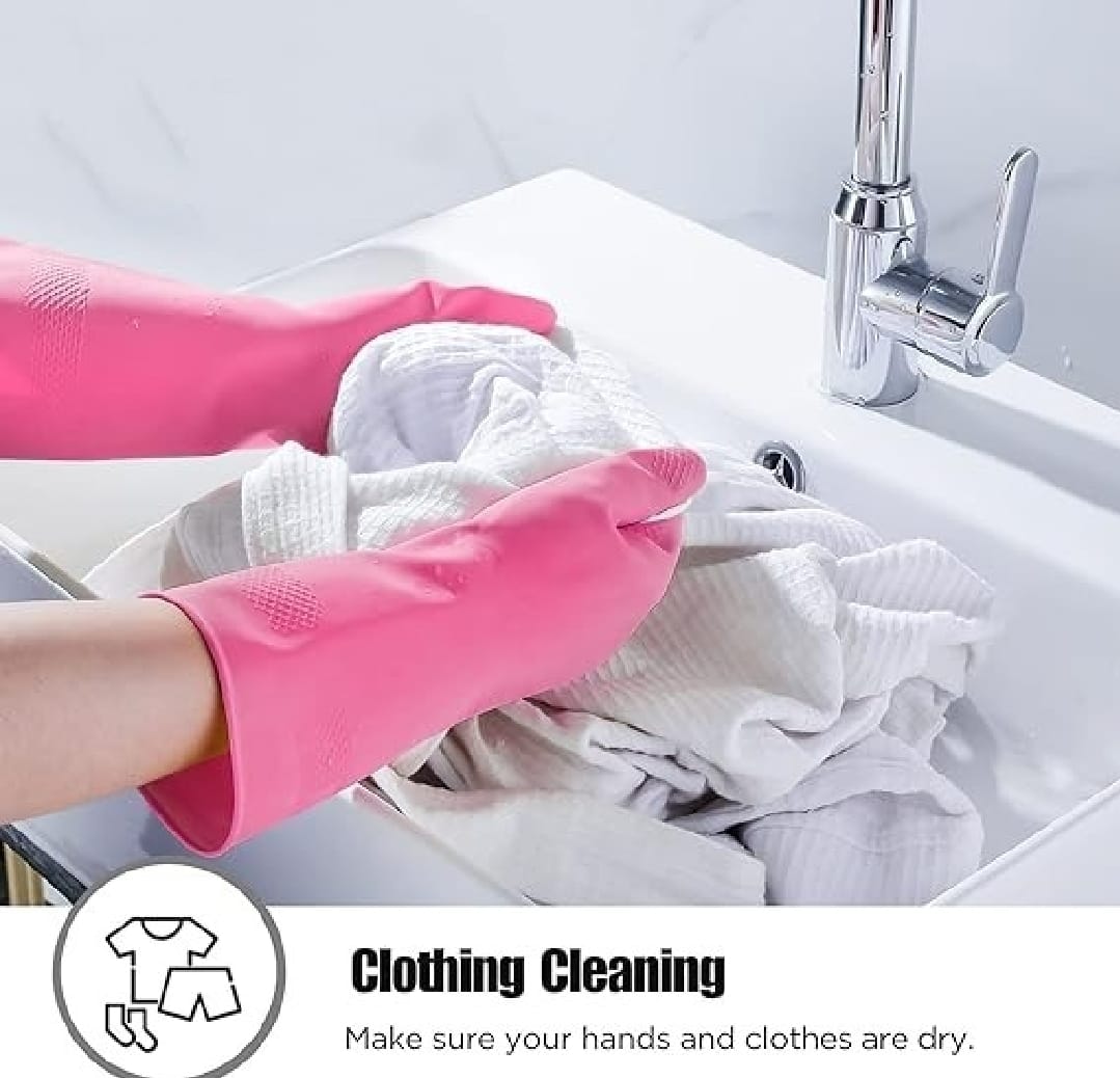 1 Pair Cleaning Gloves Kitchen waterproof Dishwashing Gloves Rubber Kitchen Gloves Antibacterial