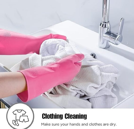 1 Pair Cleaning Gloves Kitchen waterproof Dishwashing Gloves Rubber Kitchen Gloves Antibacterial
