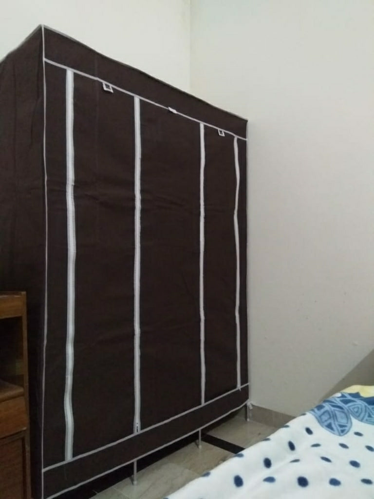 3 Door Fancy &amp; Portable Foldable Closet Wardrobe Storage Organizer with Shelves