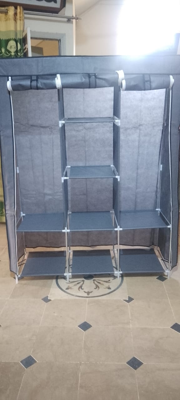 3 Door Fancy &amp; Portable Foldable Closet Wardrobe Storage Organizer with Shelves