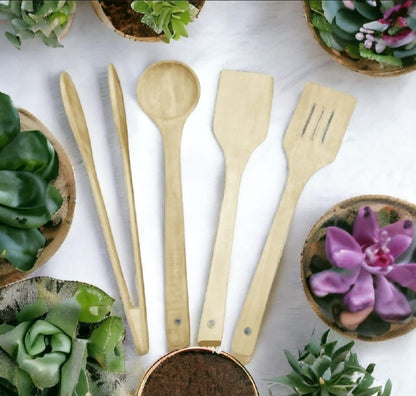 Pack of 4 Wooden Spoon Set | Nonstick Teak Wood Kitchen