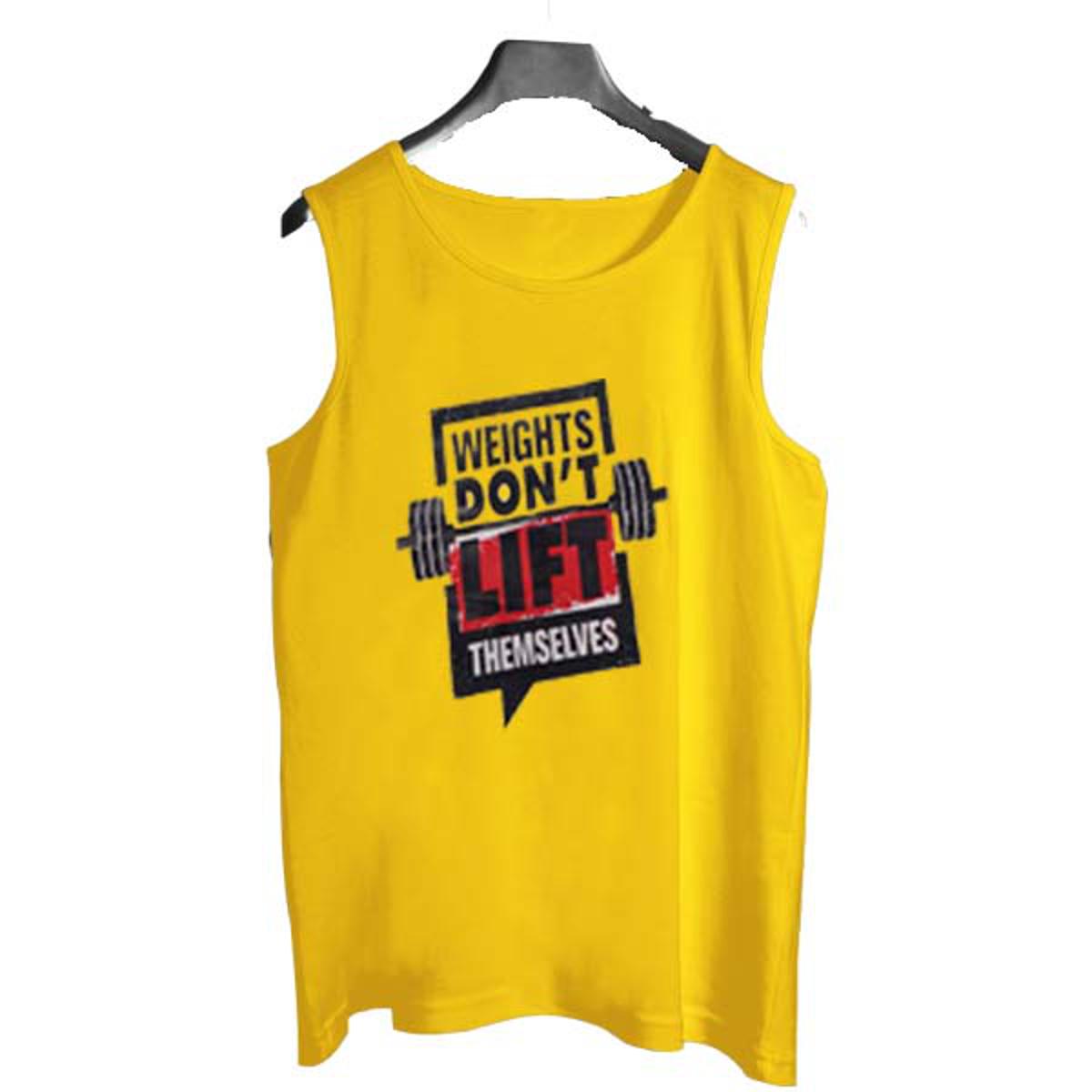 Yellow Jersey Weight Dont Lift Printed [Yellow] | Gym Sando Tanks Top