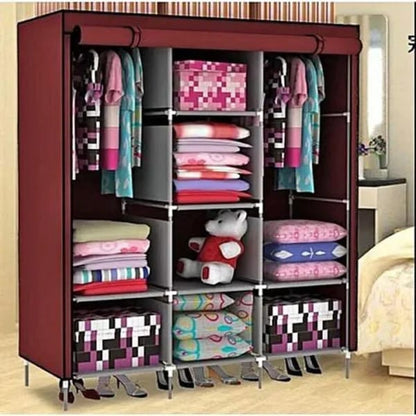 3 Door Fancy &amp; Portable Foldable Closet Wardrobe Storage Organizer with Shelves