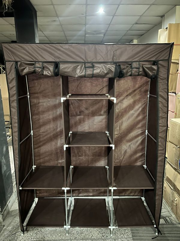 3 Door Fancy &amp; Portable Foldable Closet Wardrobe Storage Organizer with Shelves