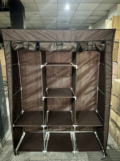 3 Door Fancy &amp; Portable Foldable Closet Wardrobe Storage Organizer with Shelves