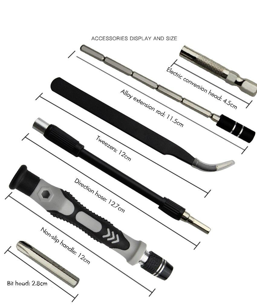 115-in-1 Precision Magnetic Screwdriver Set Stainless Steel Flat Head Repair Tool
