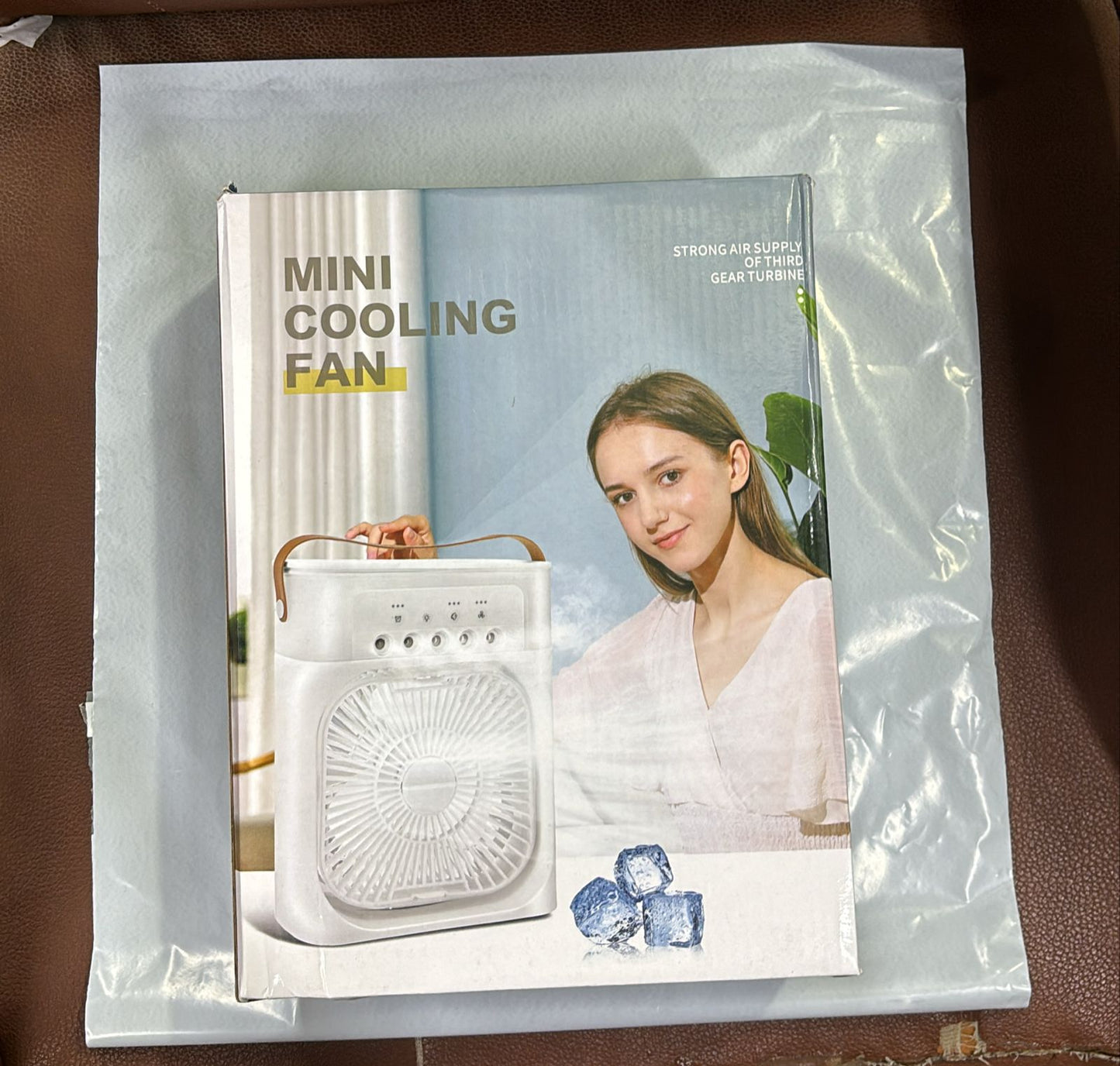 Portable Air Conditioner Fan USB Electric Fan with LED Night Light, Fine