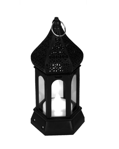 Antique Black candle lamp Atmosphere Decoration Creative Gift Hexagonal Wind Lamp Candle