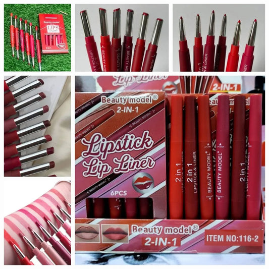 2-in-1 Waterproof Lipstick &amp; Lip Liner Long-Lasting, All-Day Color | Best