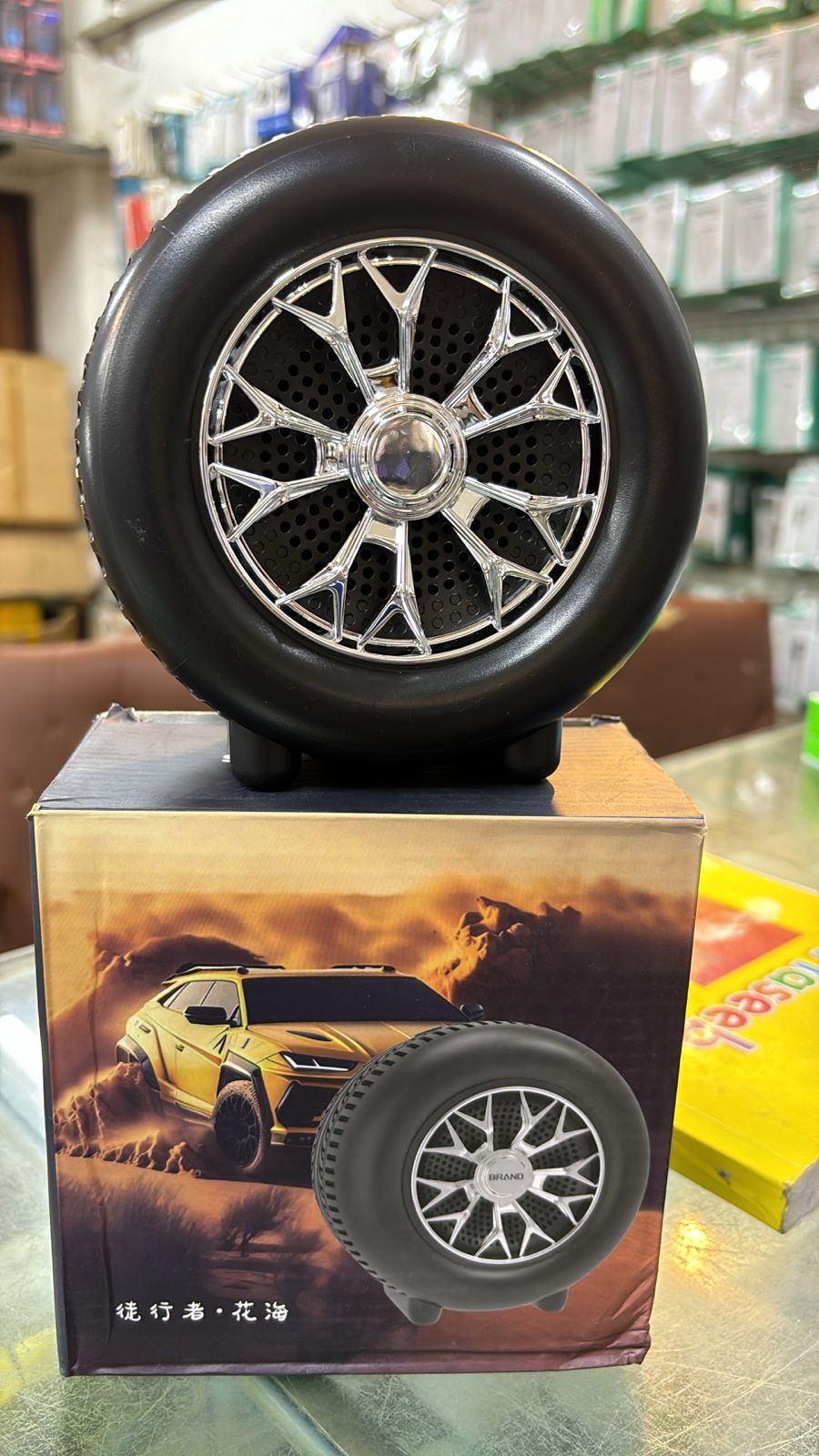 High-Powered Tyre-Shaped Bluetooth Speaker with Deep Extra Bass Portable Wireless Speaker