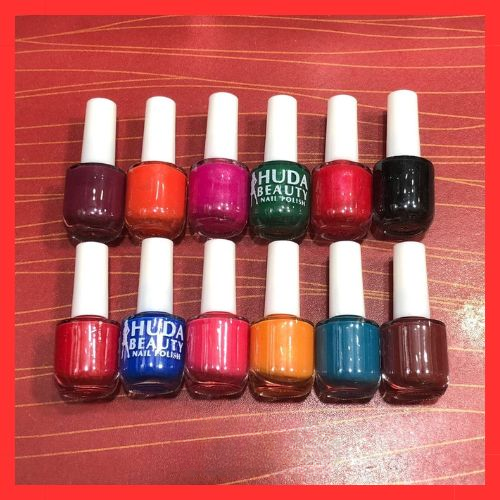 06 Pcs Huda Beauty Nail Paint With Free Nail Polish Remover, Pack