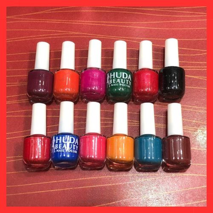 06 Pcs Huda Beauty Nail Paint With Free Nail Polish Remover, Pack