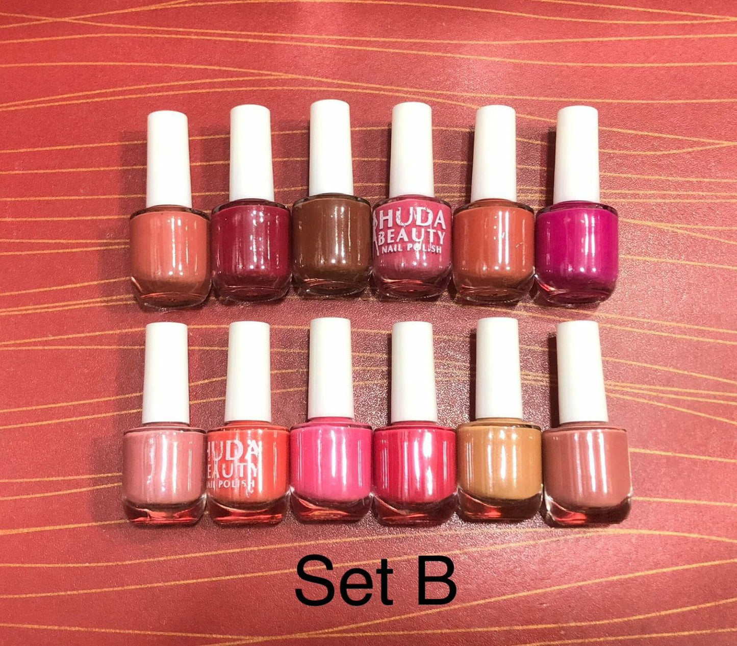 Huda Beauty Nude Nail Polish Set (6 Pcs Random Colors) with Free
