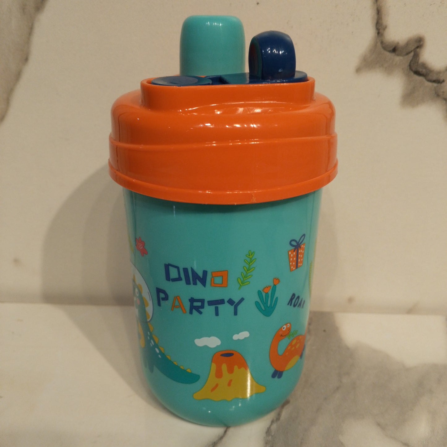 Dino Party Water Bottle for Kids Cute Dinosaur-Themed Leak-Proof Drink Bottle