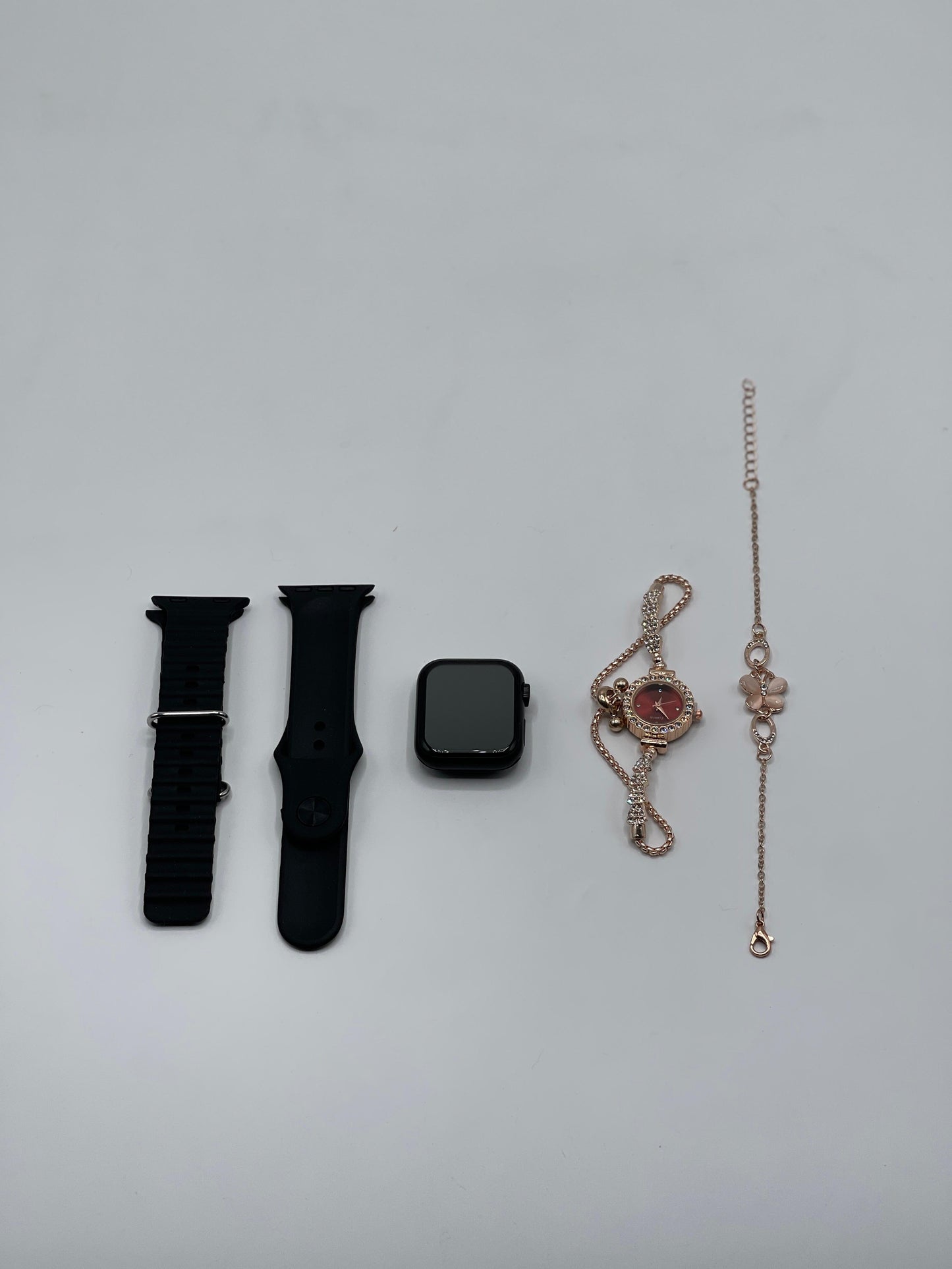 GM68 Ultra Mini Smartwatch + Quartz Bracelet Watch Combo | Wireless Charging