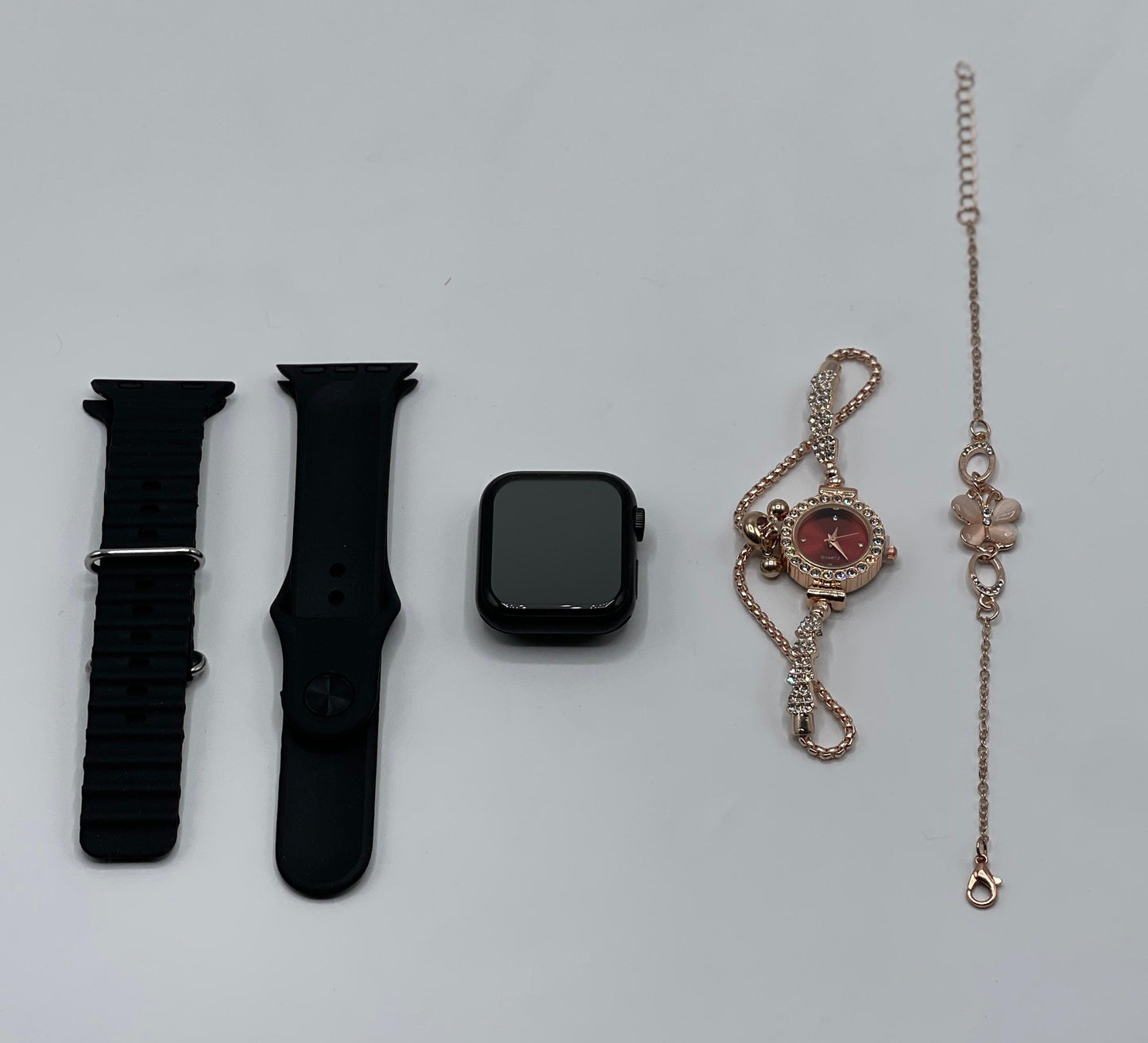 GM68 Ultra Mini Smartwatch + Quartz Bracelet Watch Combo | Wireless Charging