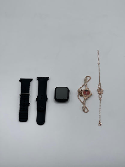 GM68 Ultra Mini Smartwatch + Quartz Bracelet Watch Combo | Wireless Charging