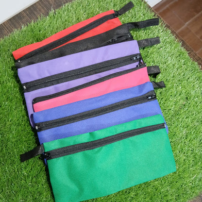 Pack Of 06 Portable Cloth Mini Pouch Zipper For Kids | Pencil