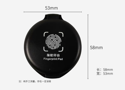 Black Stamp Pad Waterproof Mini Fingerprint Ink Pad Portable Black Thumbprint Ink