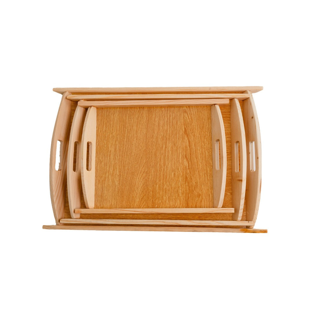 03 Pcs Set Wood Serving Tray For Kitchen | Best Quality Wooden