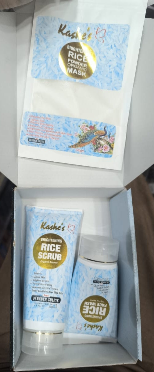 Kashe's Rice Extract Bright Glow Kit ( Rice Face Wash + Rice